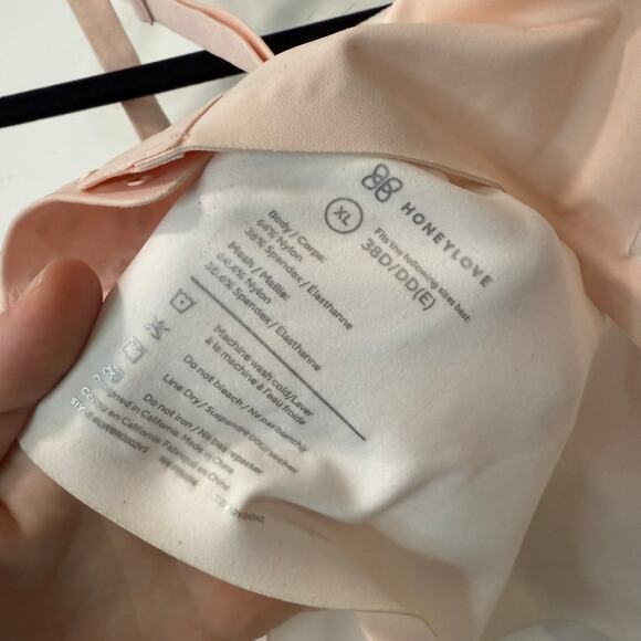 Honeylove CrossOver Wireless Bra Light Pink XLarge Mesh Detail Padded T Shirt - Picture 3 of 5